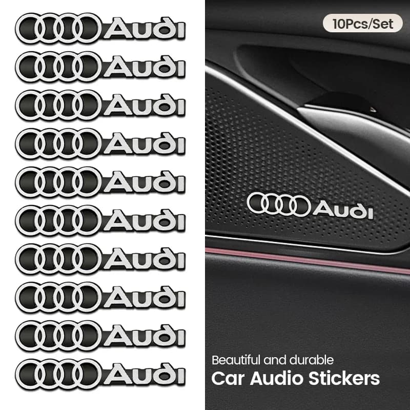 3D Car Audio Stereo Speaker Badge Sticker Decal Accessories For Audi S3 C7 C6 C5 B5 B6 B7 B8 B9 D3 Q3 Q5 Q7 TT A3 A4 A5 A6 A7 A8