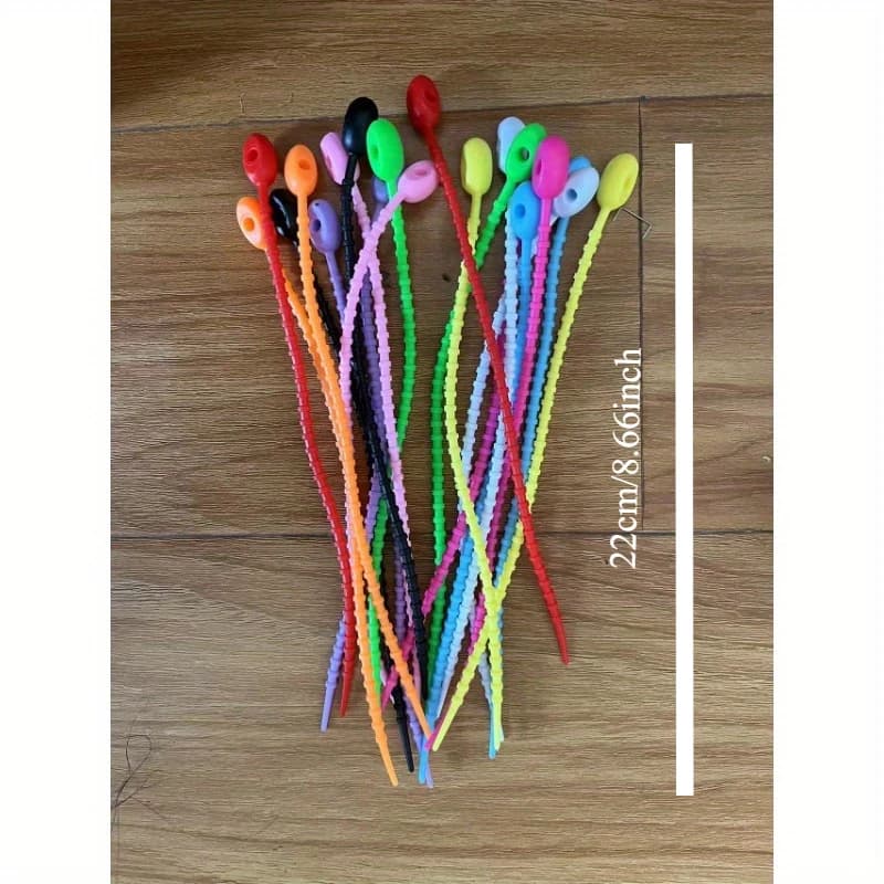 20 pz/lotto Silicone Riutilizzabile Bag Fascette Twist Wire Fasten Cavo Zip Tie Auricolare Linea Dati Filo Cravatta Universale
