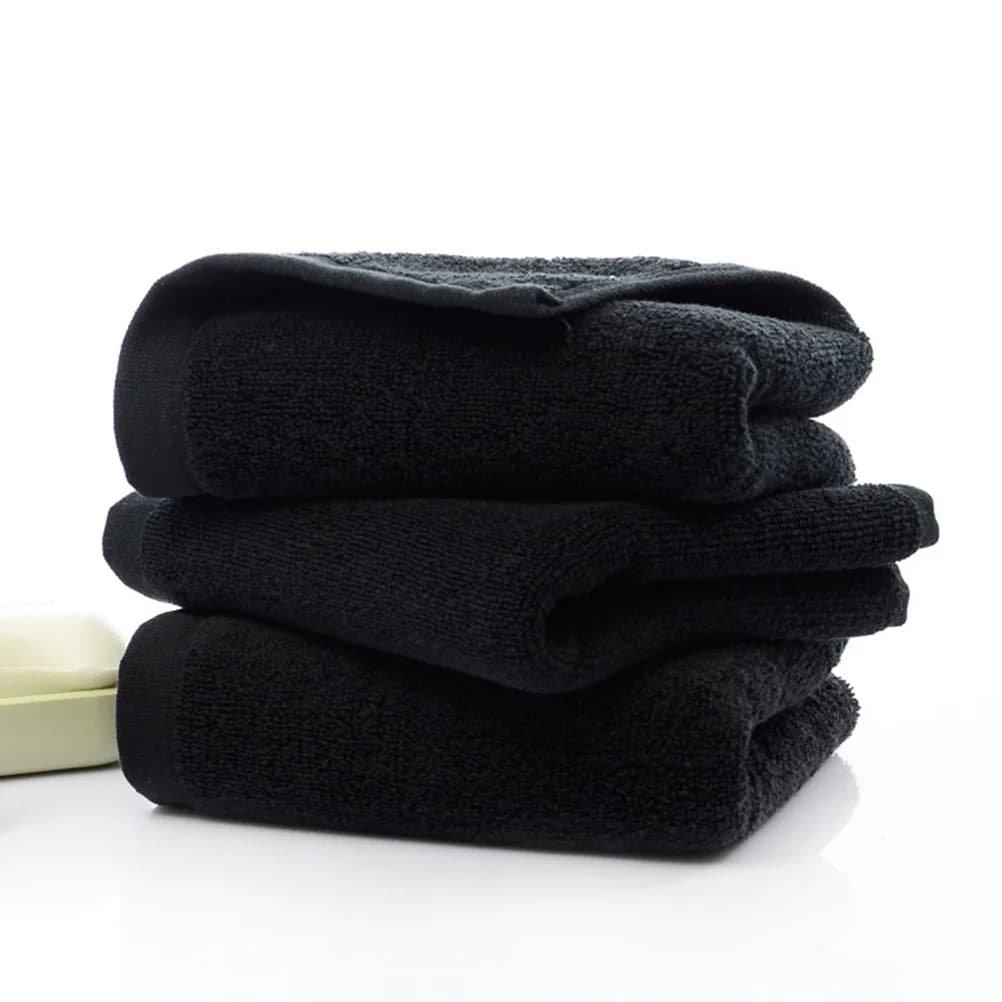 Asciugamano da bagno in cotone di colore nero asciugamano da bagno asciugamano ad assorbimento d'acqua ad asciugatura rapida 35x75cm