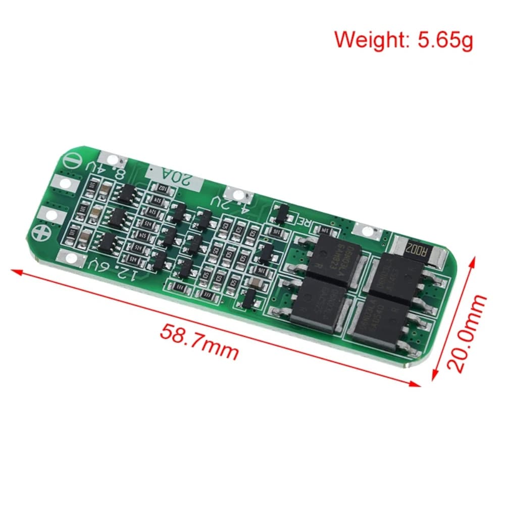 3S 20A Li-Ion Batteria Al Litio 18650 Caricatore PCB BMS Bordo di Protezione Per Motore del Trapano 12.6V Modulo Cella Lipo 64x20x3.4mm