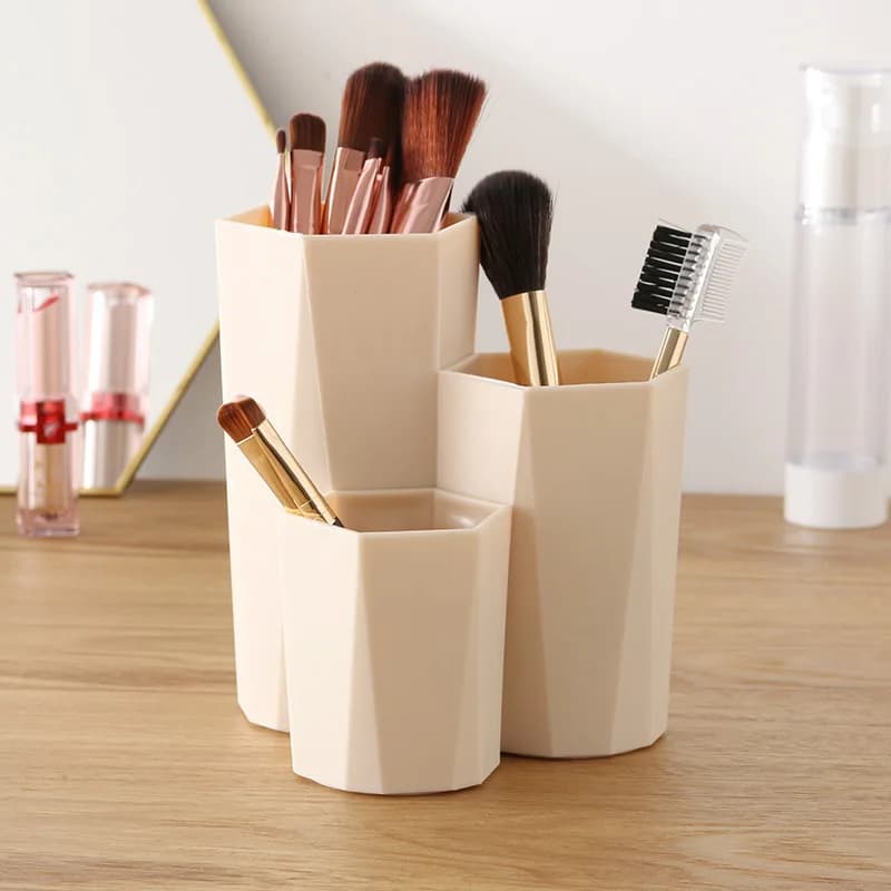 Cosmetic Brush Holder 3 Lattice Organizer for Eyebrow Pencil Pencil Pens Container Makeup Brushes for Nail Brushes