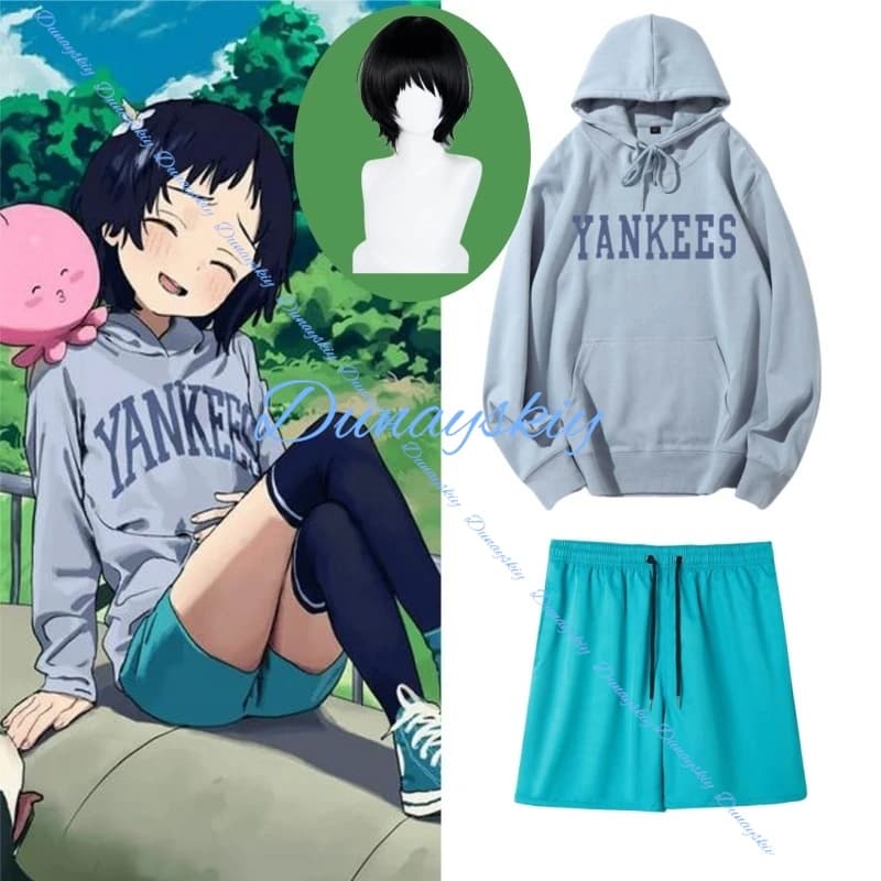 Anime Takopi’s Original Sin Takopii no Genzai Kuze Shizuka Cosplay Costume Costume Wig T-shirt Sports Casual Halloween Disguise