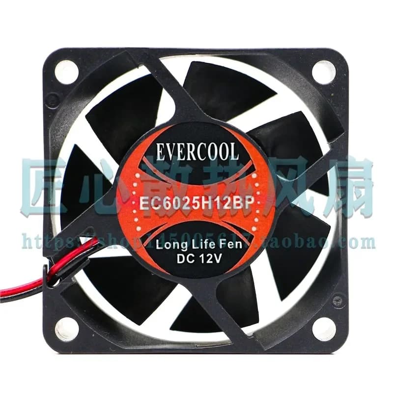 EVERCOOL EC6025H12BP DC 12V 2 Wire 3 Wire 60x60x25mm Cooling Fan for Computer Server Power Supply