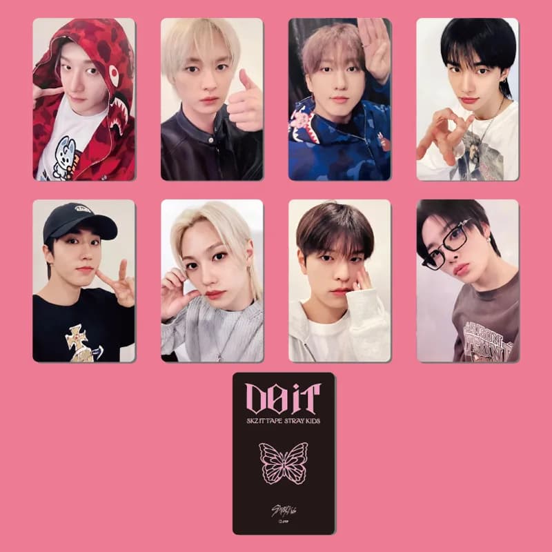 Nuovissima ed esclusiva carta DOIT del gruppo Stray Kids, con la firma di FangChan HAN, bonus card LLOMO, regalo essenziale per i fan.