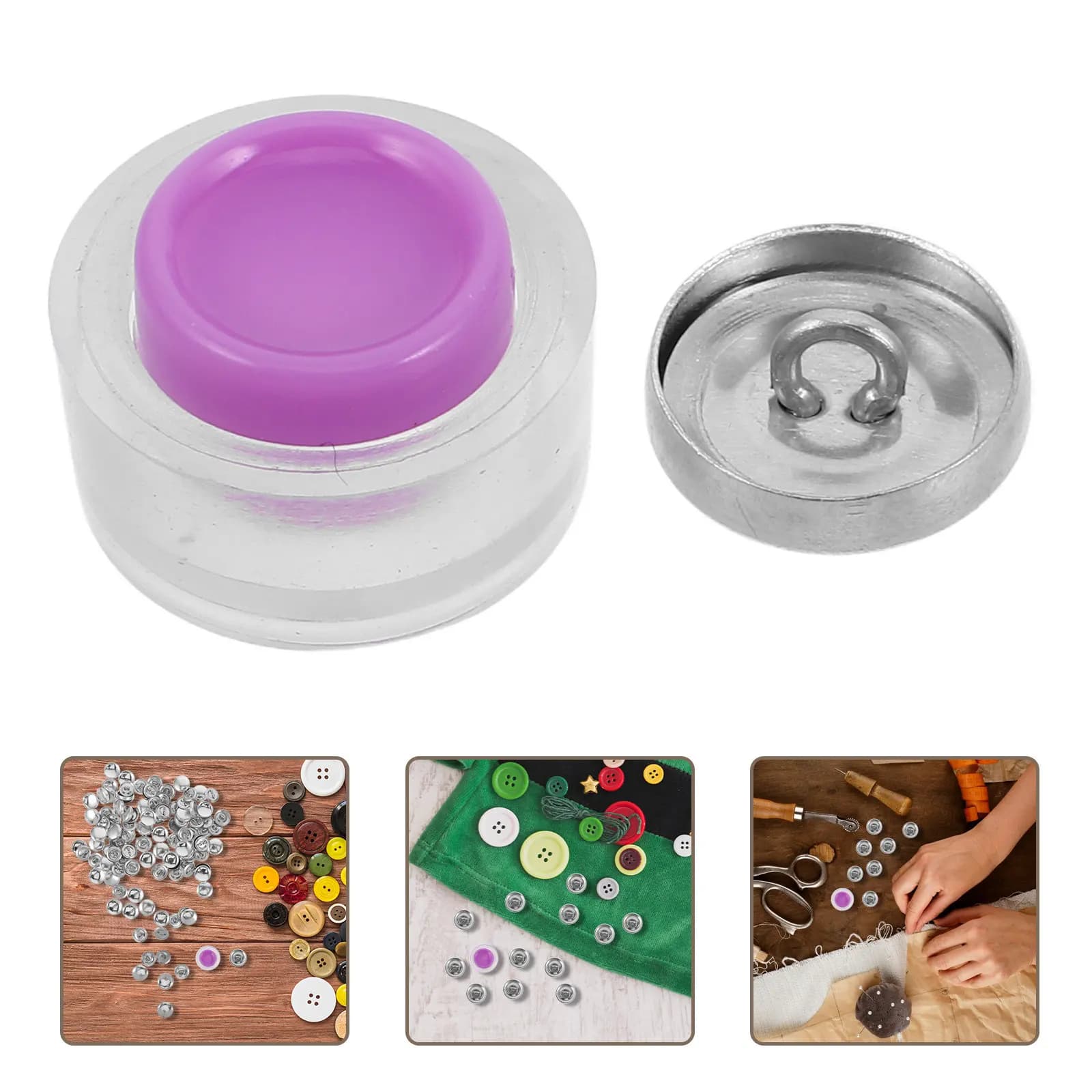 Kit per Creare Bottoni Rivestiti in Tessuto, Set di Strumenti per Fai-da-Te, Forniture per Bottoni in Tessuto