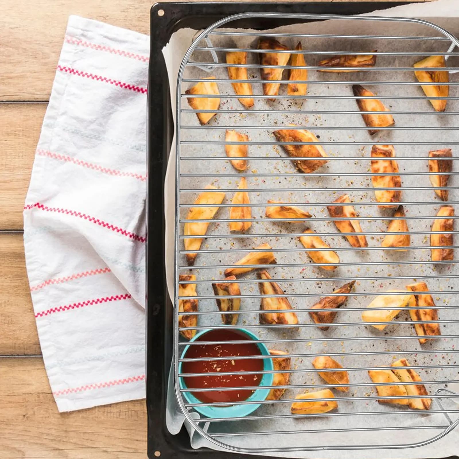 Stainless Steel Air Frying Grid, Stackable Holder Heat Resistant, Kitchen Accessories, Air Frying Spare Parts