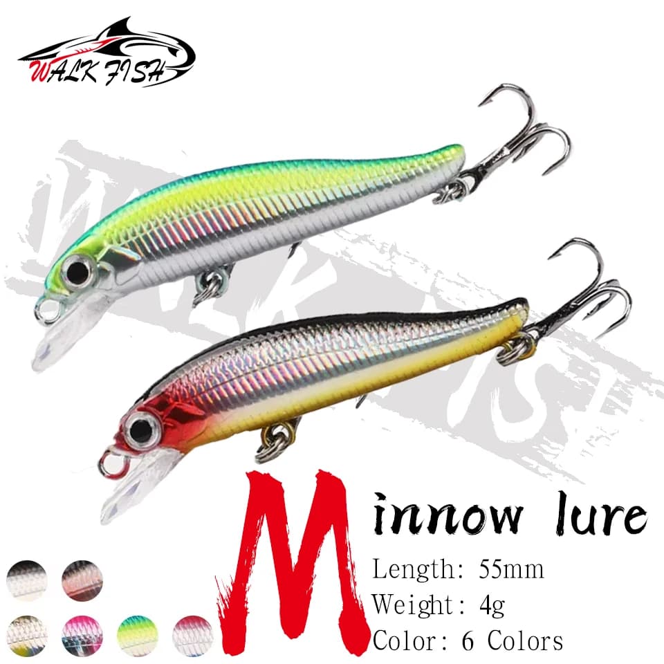 CAMMINARE PESCE 5.5 centimetri 4g Affondamento Minnow Esche Da Pesca Trota Artificiale Esca Dura Jerkbait Wobblers Crankbait Bass Carpa Affrontare Pesca
