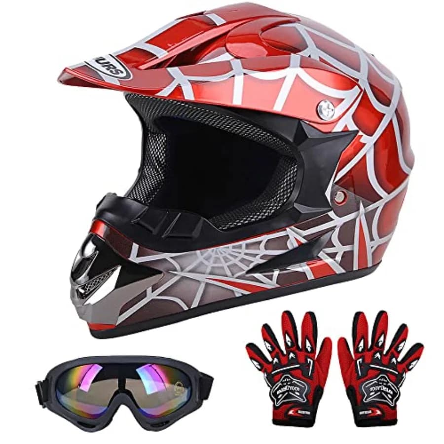 Youth Dirt Bike Helmet DOT Certified for Boys Girls Ages 5-14: Motocross BMX MX UTV Go Kart Racing Skateboard Baseball Lightwei