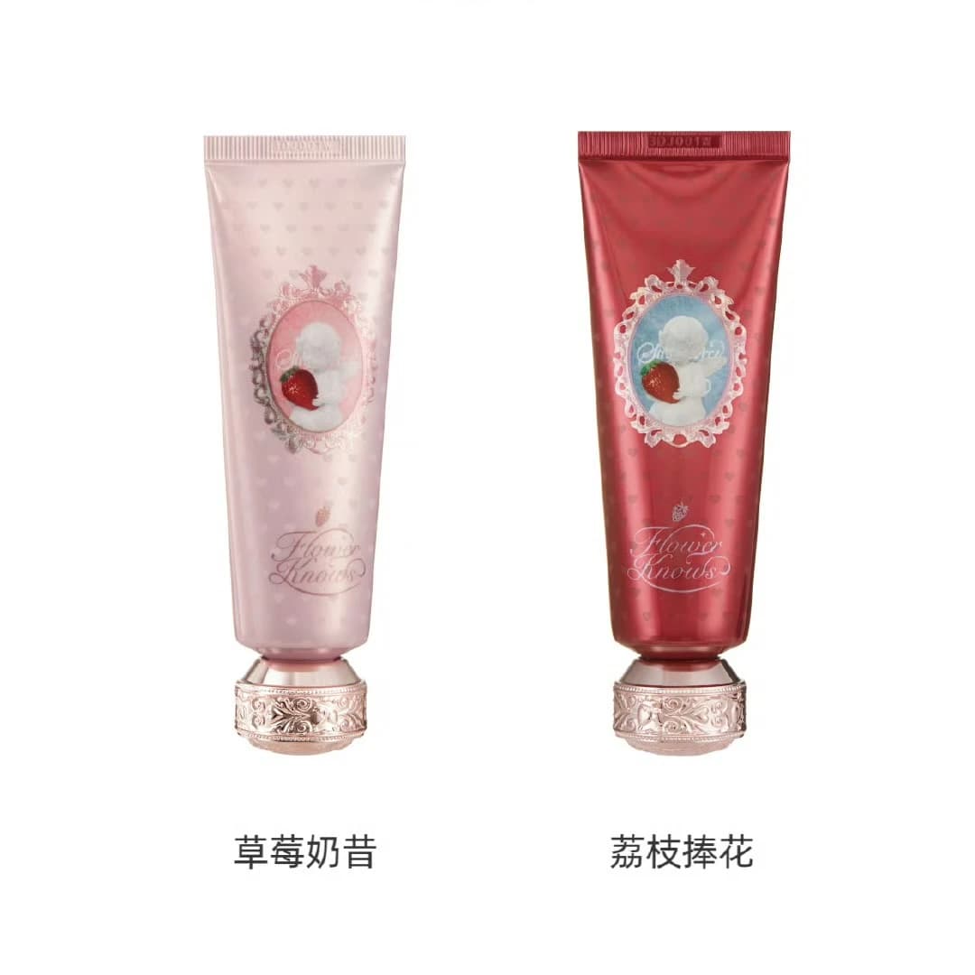 Flower Knows Edizione Limitata Natale - Illuminante Nutriente per le Mani Serie Cupido Fragola al Profumo di Latte Fruttato
