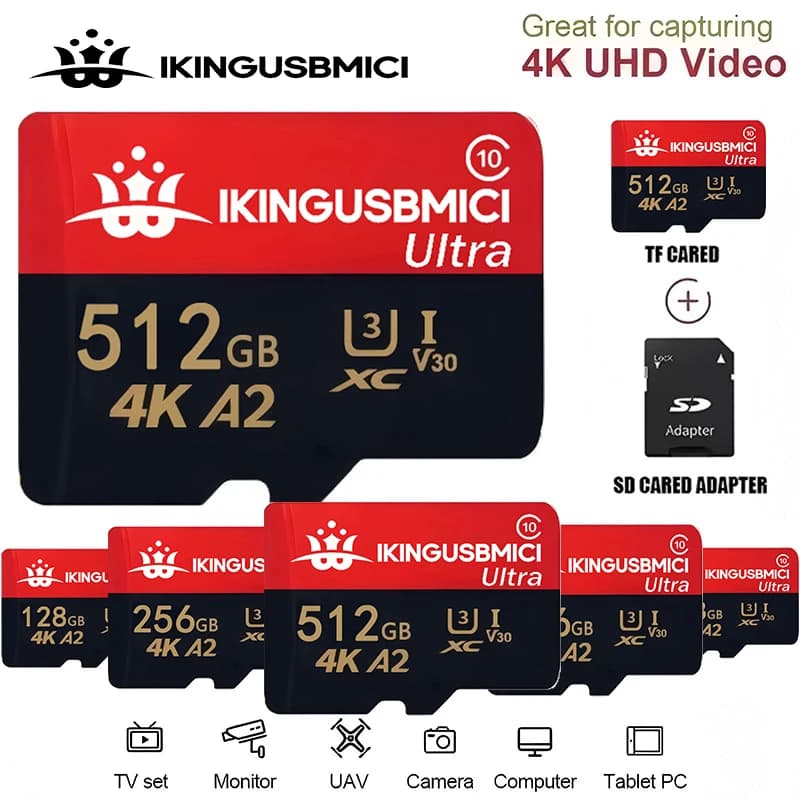 64GB 128GB 256GB SD Cards Micro TF/SD Card Memory Card TF Cards Class 10 U3 Stable Performance for Gaming Phone Dash Cam