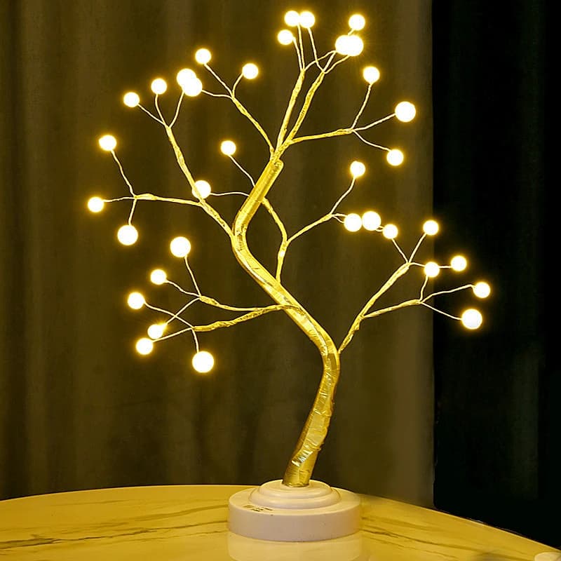 36 LED Lampada da tavolo a sfera Interruttore Albero di Natale Fata Luce Luci notturne Casa Fai da te Festa Matrimonio Camera da letto Decorazione natalizia Regalo
