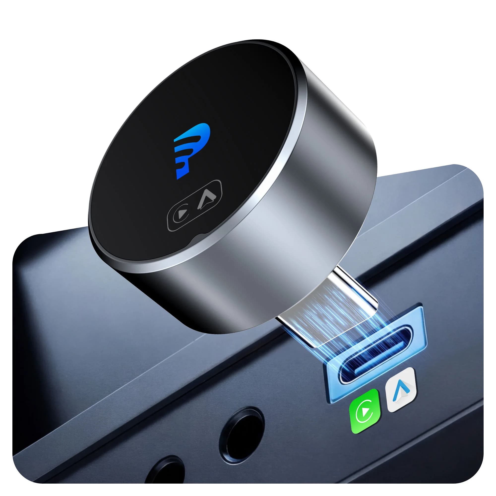Getpairr MINI Adattatore Wireless Carplay Android Auto Doppio WIFI Riconnessione automatica Plug & PlaySupporta Due telefoni per Volvo Benz Kia