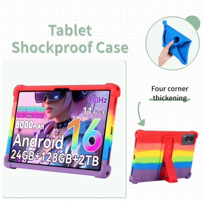 Custodia compatibile con tablet TABWEE T50 da 11 pollici – Custodia protettiva in silicone antiurto con cavalletto antiscivolo