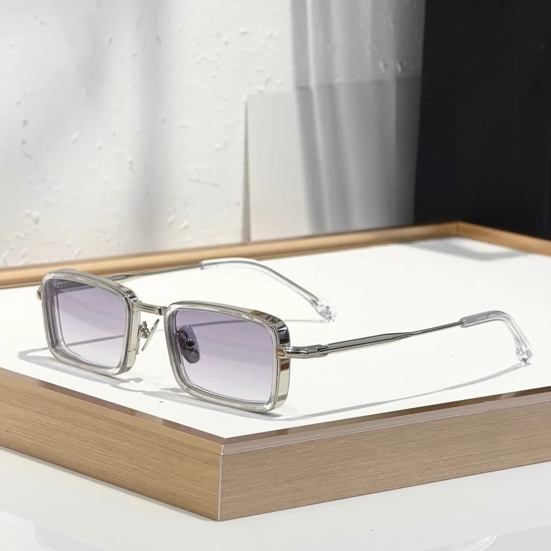 Occhiali da Sole Rettangolari Piccoli da Donna PIERCE 2026, Montatura Artigianale in Metallo e Acetato, Protezione UV400, Eleganti e alla Moda