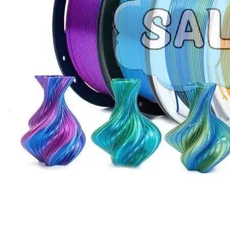 ∘Silk Rainbow PLA Filament 1.75mm 1KG High Precision Gradient Multicolor 3D Printer Consumable for 3D Printing Enthusiasts