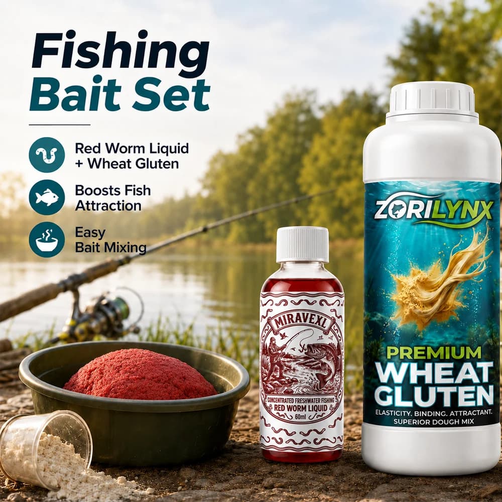 Esca Liquida per Pesca al Sangue di Pesce, Aromatizzante e Polvere di Proteine del Grano, Additivo per Esche, Set di Accessori per la Pesca alla Carpa e a Traina