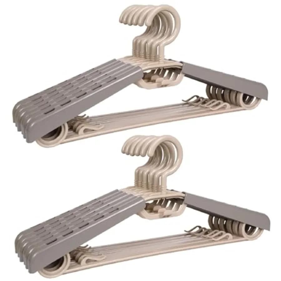 Confezione da 12 Appendiabiti in Plastica Resistente con Braccio Extra Largo da 15"-23" e Ganci Girevoli, Perfetti per Cappotti, Giacche, Vestiti, Camicie