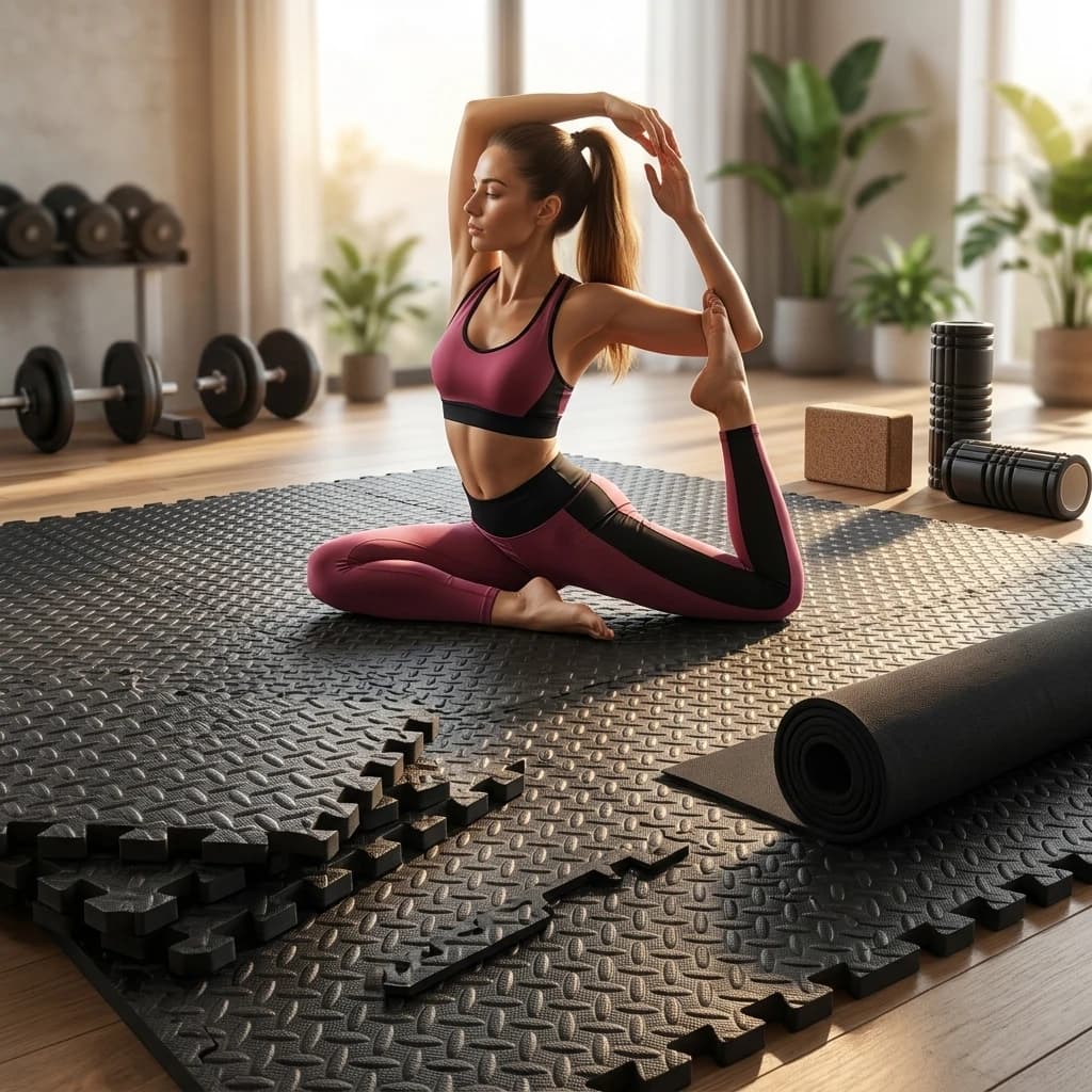 Tappetini Premium Antiscivolo in Schiuma EVA a Incastro 24/36 Pezzi, Spessore 1cm, 30x30cm, per Palestra, Fitness, Yoga, Aerobica