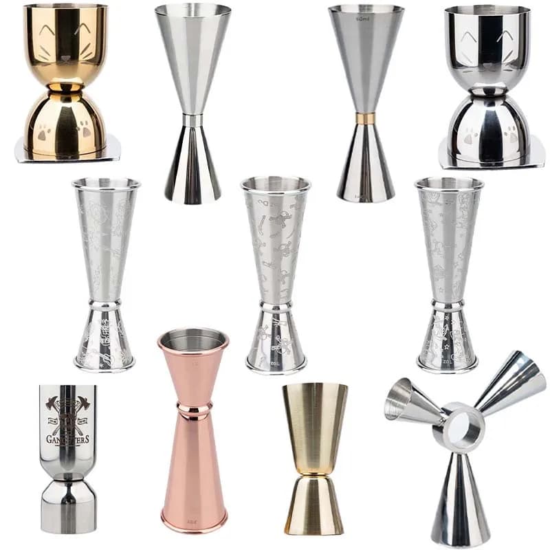 Jigger da cocktail in acciaio inossidabile 30/60ml Misurino bifacciale Barista Strumento Accessori Bar Oro Argento Rame Tazza da 20/40ml
