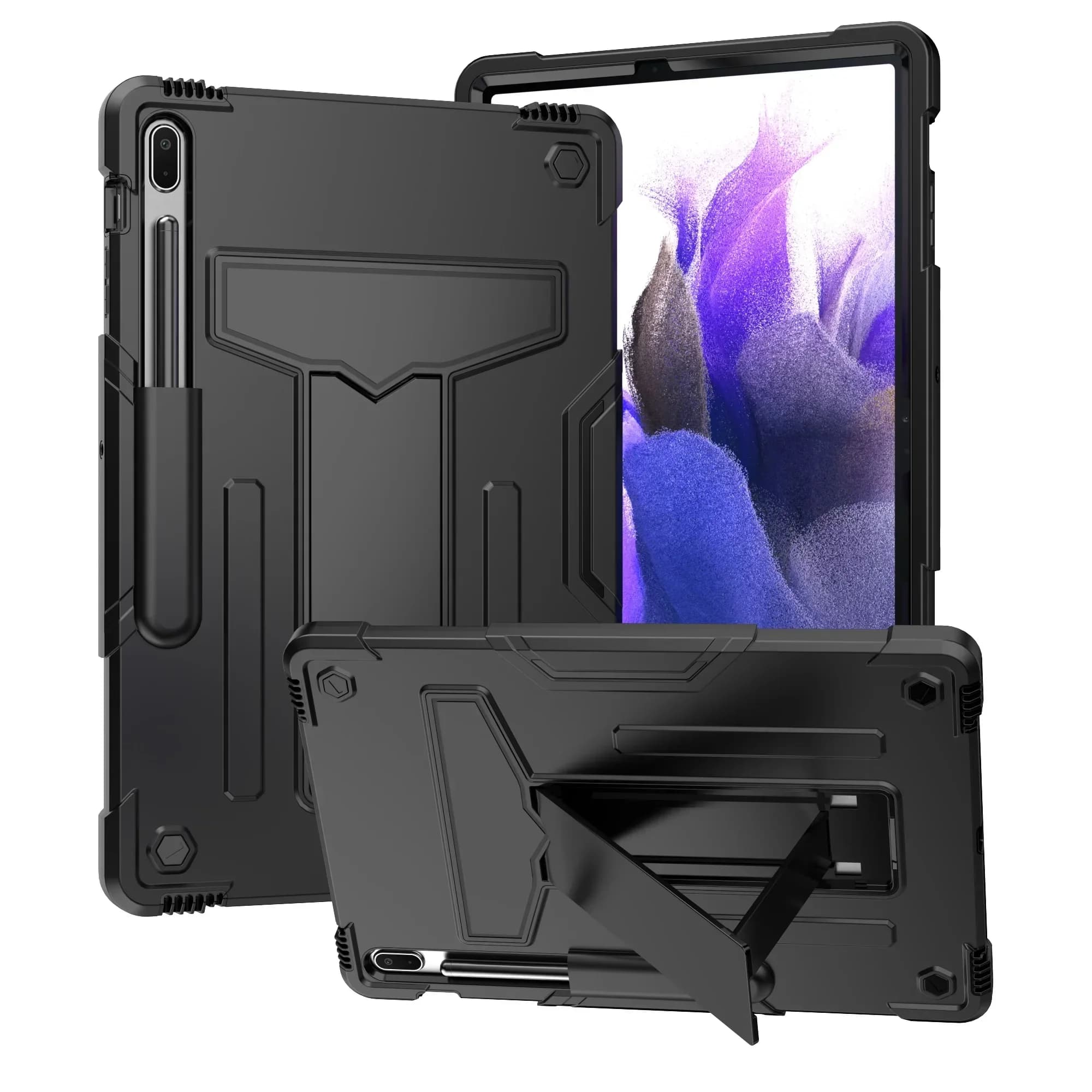 Per Samsung Galaxy Tab Case S10 S9 S8 S7 Plus FE S6 Lite A7 A8 Cover Staffa Cavalletto Custodie rigide antiurto per tablet