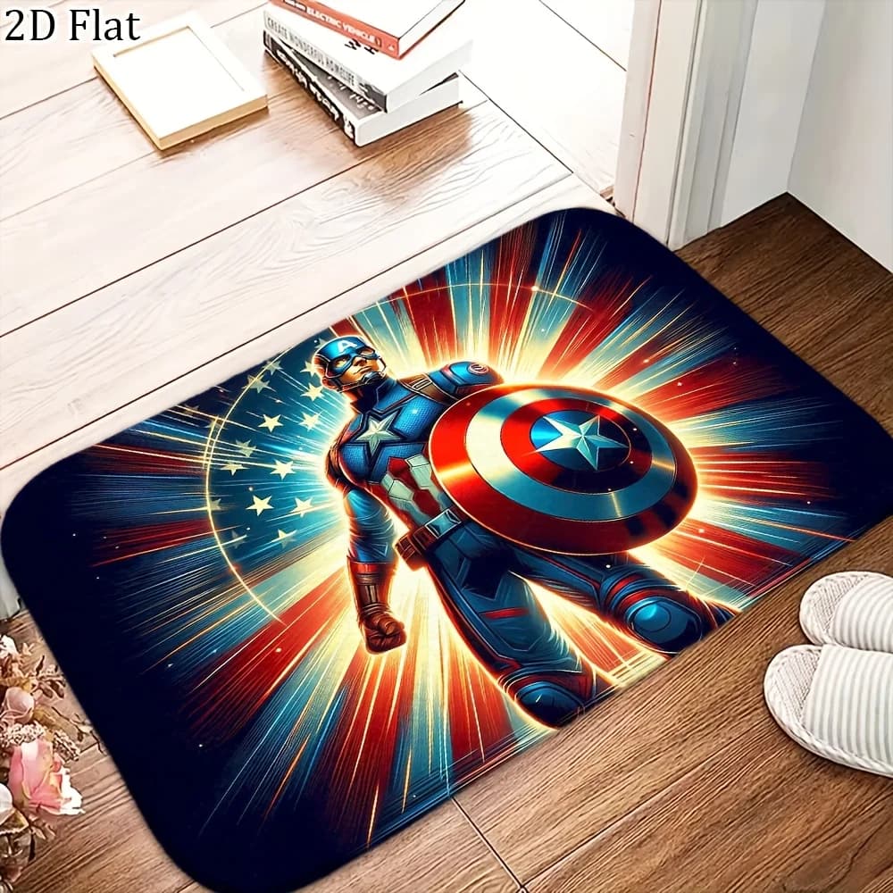 Tappeto in flanella Marvel Superheroes, 1 pezzo, tappetino da bagno, diverse misure, multifunzionale per l'uso quotidiano, adatto per bagno, ingresso