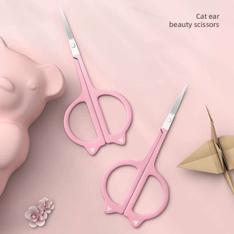 1/2Pcs Nail Cuticle Scissors Eyebrows/Eyelashes Mustache Multi-Purpose Cuticle Extra Fine Curved- Professional Manicure Scissors
