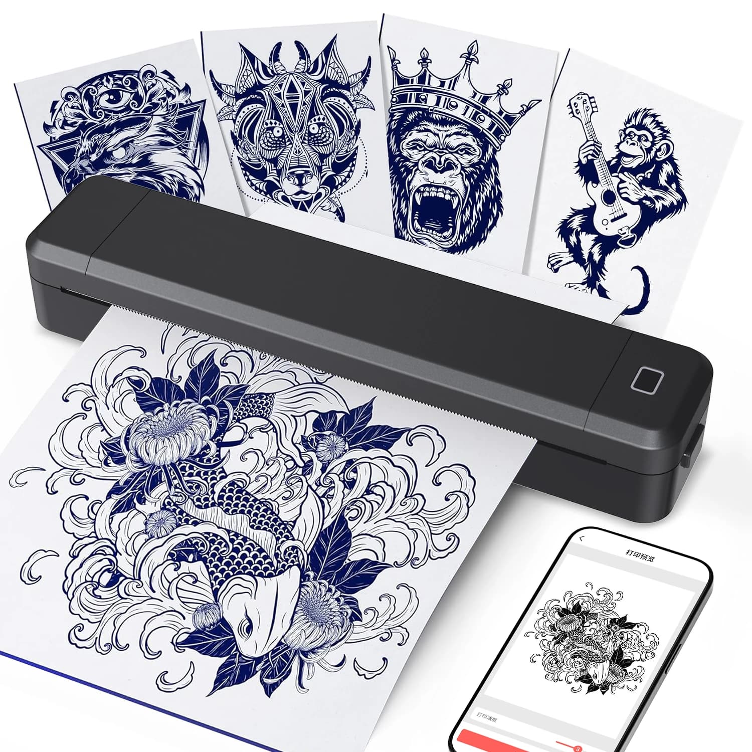 Marklife New Mini Thermal Label Printer X8 Bluetooth A4&Tatto Paper Printer Maker Used For Office Small business To DIY Tattoo