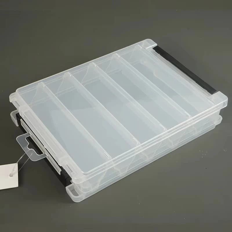Multifunctional double-sided transparent plastic storage bait fishing tackle box