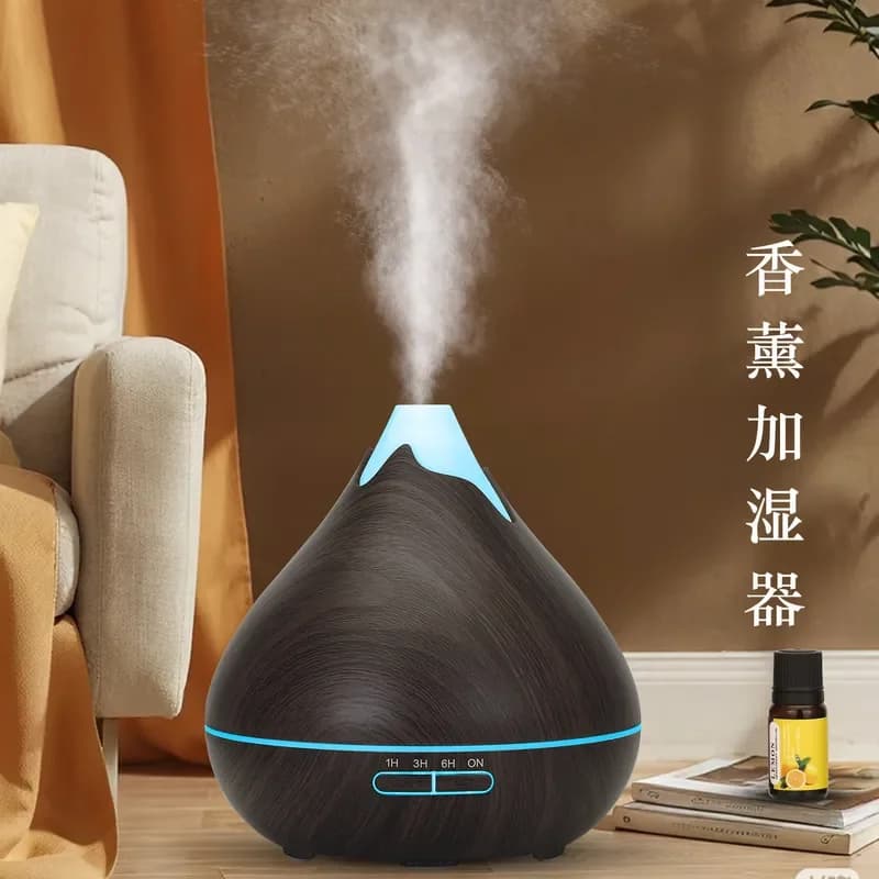 Ultrasonic Wood Grain Colorful Humidifier for Home Office Bedroom Essential Oil Aromatherapy Machine Large Capacity Diffuser