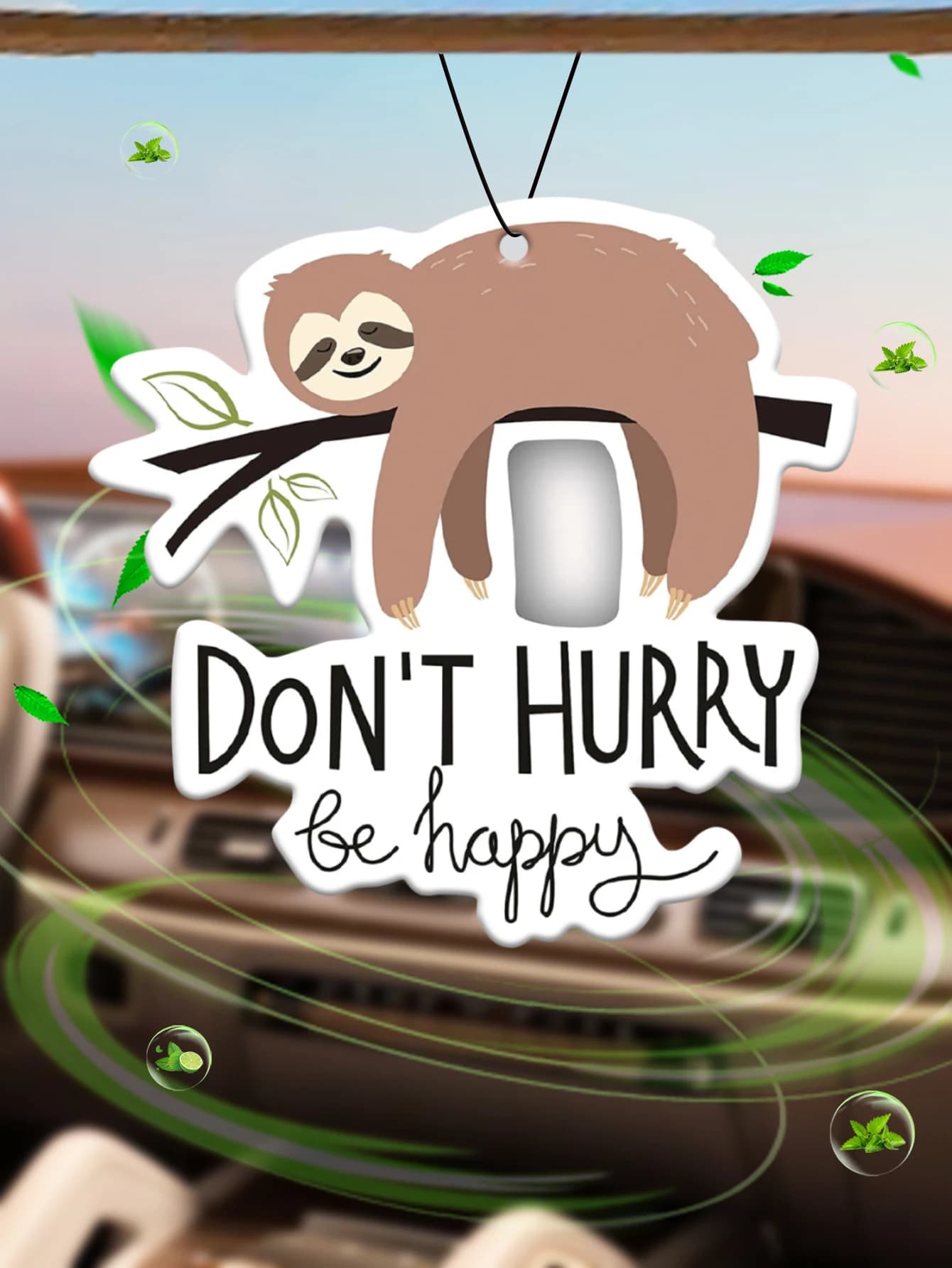 Non Hurry Be Happy Car Deodorant Pendant with Car Cardboard Brave lasts for 90 days, Hilton Perfume Natural Perfume for Five Star Hotel