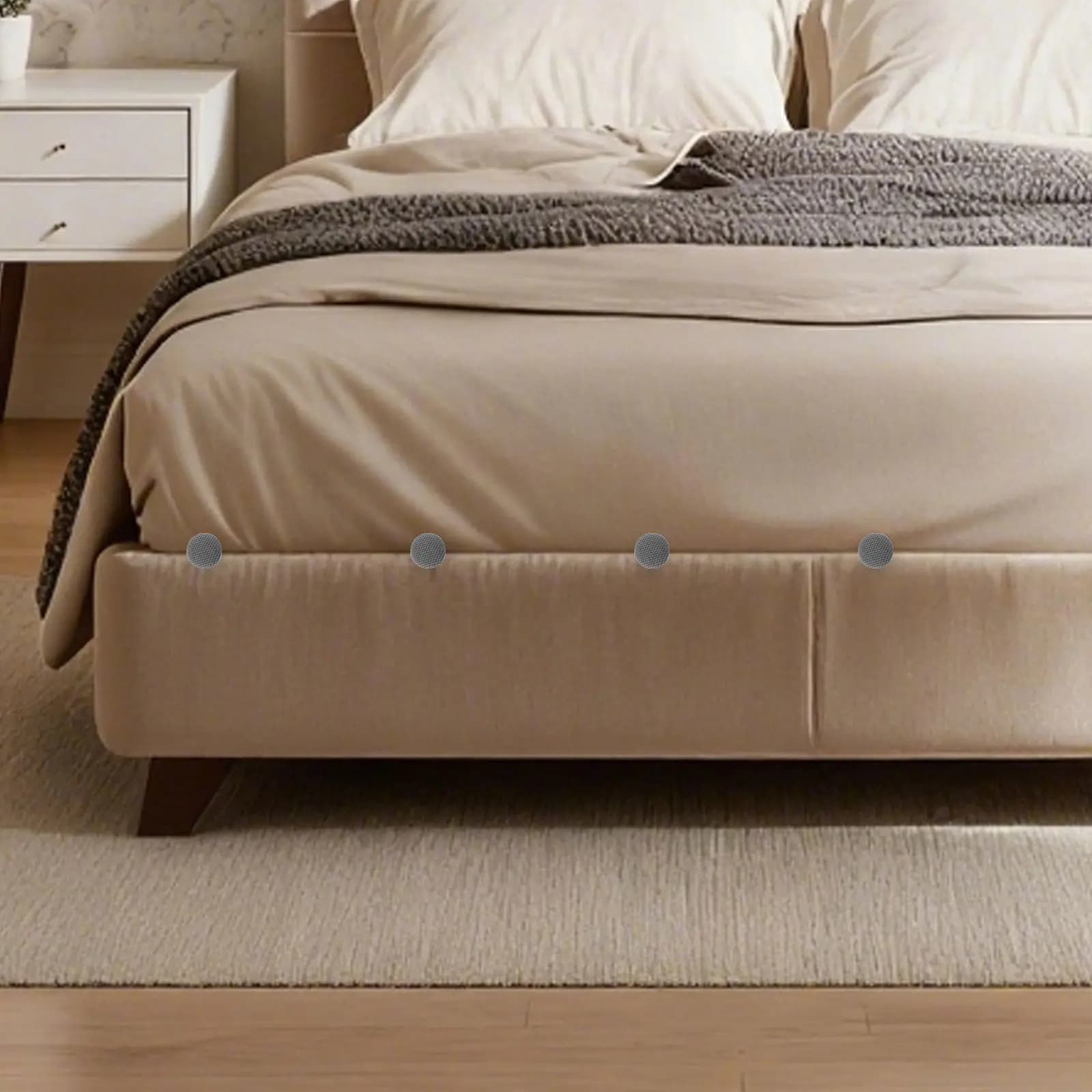 Bedskirt Fastening Pins Mattress Holding Dark Grey Fabric Covered Upholstery Sofa