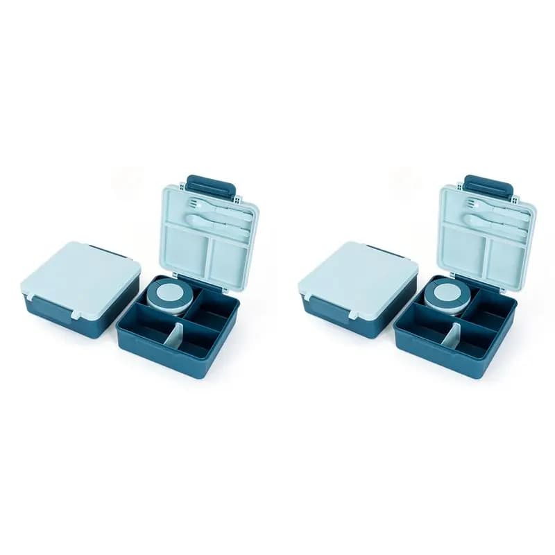 【NUOVISSIMO】2X Bento Lunch Box per bambini con posate, contenitori per alimenti a tenuta stagna, contenitori termoisolanti per alimenti caldi per bambini B