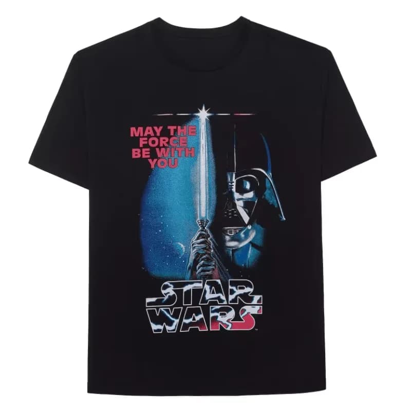 T-shirt stampata a tema per uomo con personaggi di fantascienza, in puro cotone, per un look casual e confortevole da streetwear.