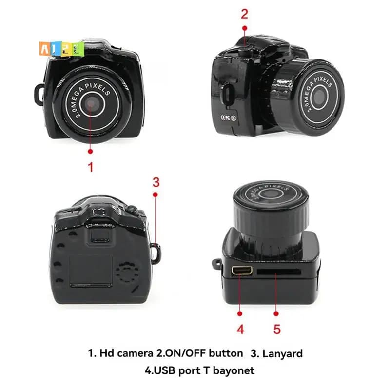 A12E-Y2000 Mini Camera Audio Recorder HD Sports Camera Small webcam DV Outdoor sports