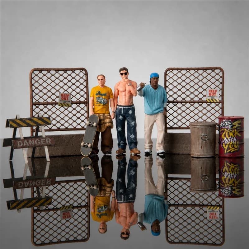 1/64 Scale Resin American Street Youth Figures, Hand Painted Skateboard Crew Miniature Scene Props for Diecast Car Display, AFA