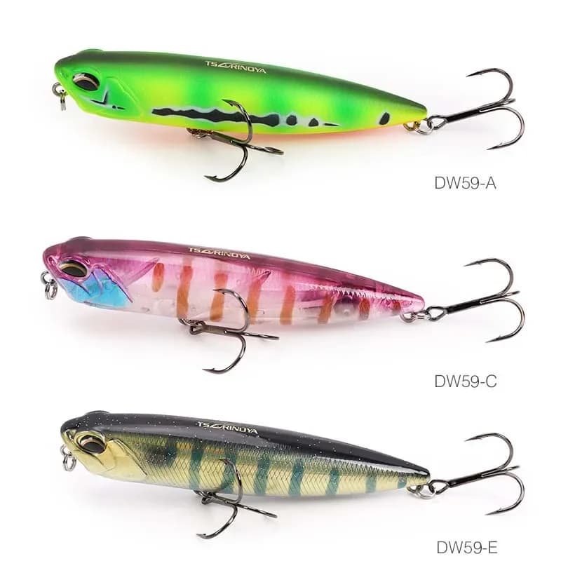 TSURINOYA 3pcs Floating Pencil Lure Set DW59 85mm 10.5g Topwater MInnow Crank Hard Bait Bass Snakehead Articial Wobblers Peche