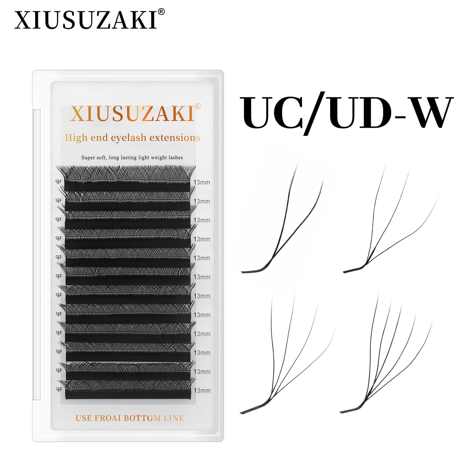 XIUSUZAKI UC/UD Curl YY 3D 4D 5D W Eyelash Extensions Mink Premade Volume Fans Individual 2D YY Lashes Extension False Lashes