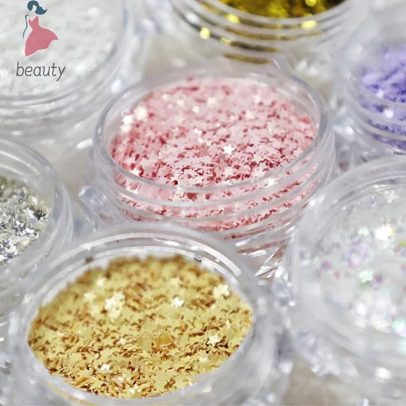 Design per salone di bellezza Accessori carini 1 barattolo 1 mm Mini stella scintillante Glitter per unghie Decorazione per unghie scintillante Design per nail art fai da te