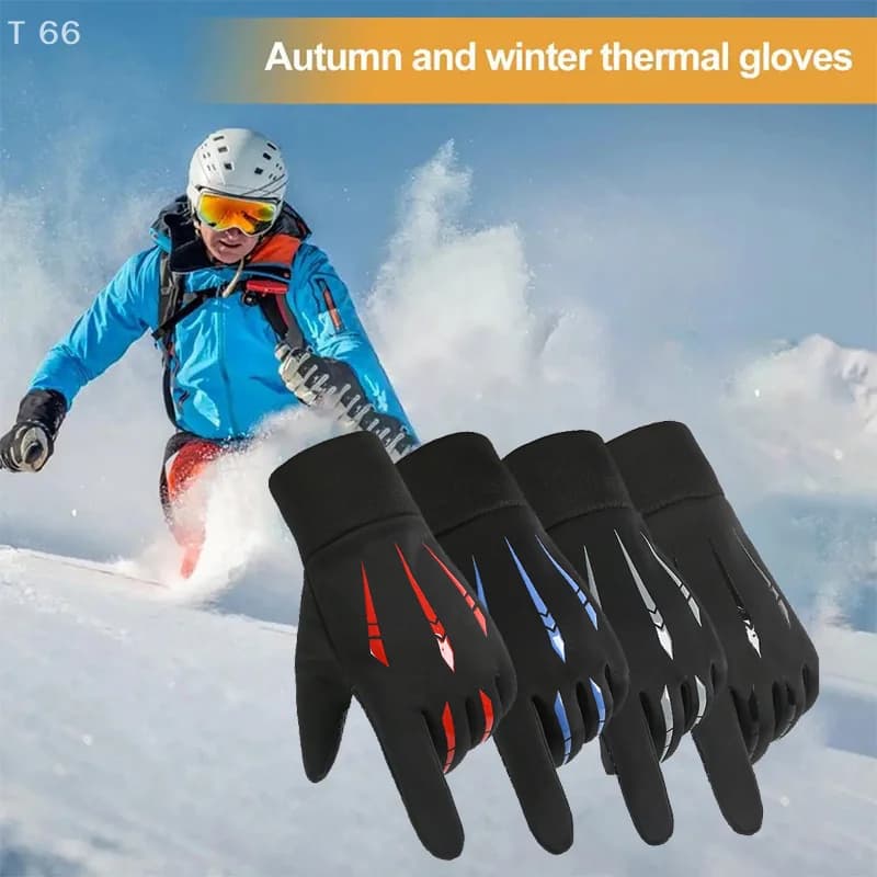 1 paio di guanti antiscivolo da pesca con touch screen da ciclismo idrorepellenti, guanti caldi per uomo, guanti antivento invernali da moto