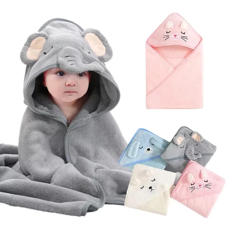 Baby Bath Towels with Hood, Soft and Warm, Baby Warm Cover, Baby Warm, Baby Cute Bathrobe