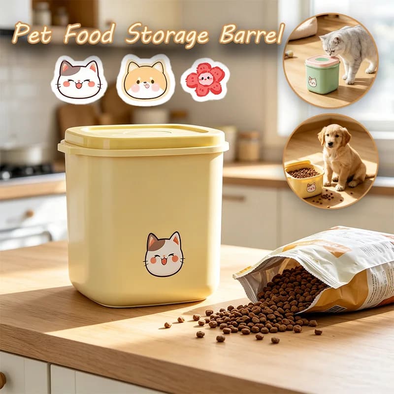 1PC Vacuum Airtight Sealed Pet Food Canister Anti Dust Anti Mold Storage Container for Pet Dry Food and Daily Snacks 2.5/5/10L