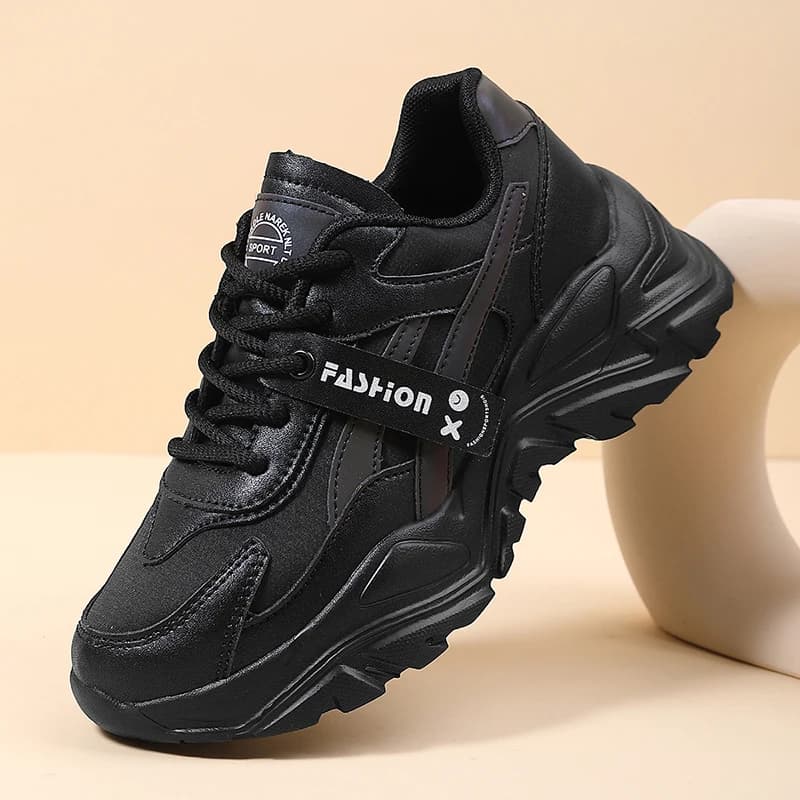 Sneakers casual in pelle da donna Autunno Inverno Scarpe comode da passeggio Moda Patchwork Scarpe sportive con fondo spesso Donna