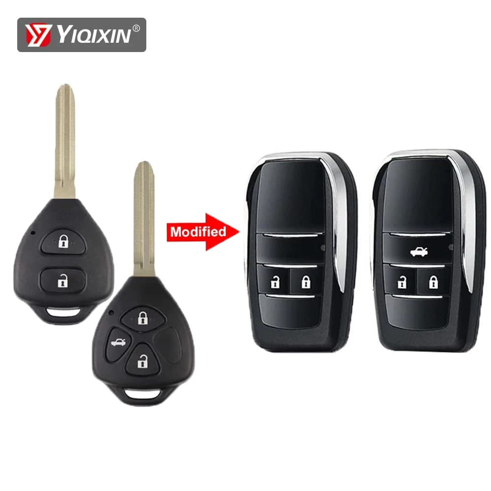Guscio chiave auto a distanza modificato YIQIXIN per Toyota RAV4 Corolla Camry Avlon Crown Reiz Yaris Hiac Hilux Avalon Venza 2013-2018
