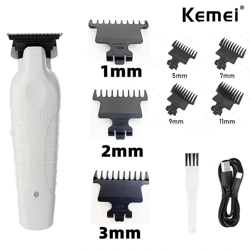 Kemei 2299 Cordless hair Trimmer Electric men Hair Clipper Barber Zero Gapped Finish Hair Cutting Machine KM-2299 white version