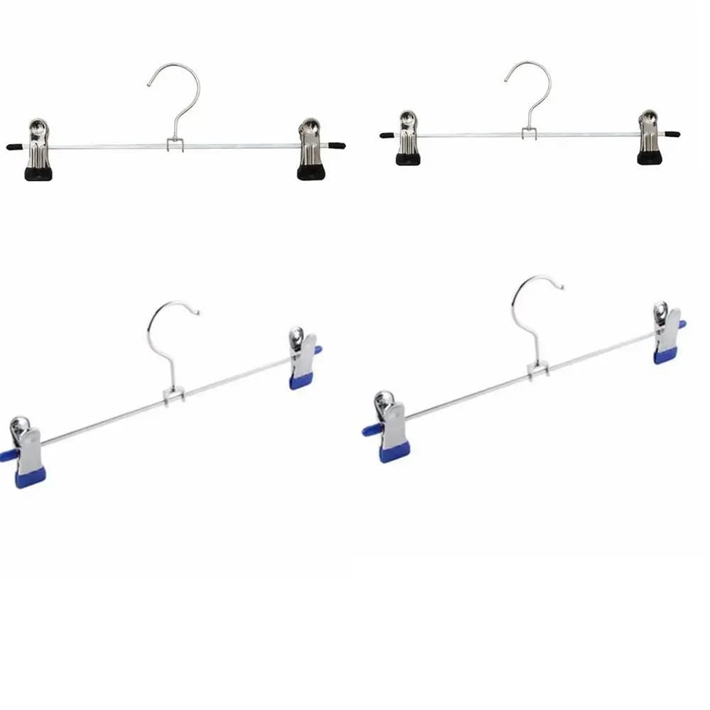 2pcs Portable Stainless Steel Pants Hangers Multi-functional Adjustable Bras Hangers Space-Saving Underwear Hanger Dorm Use