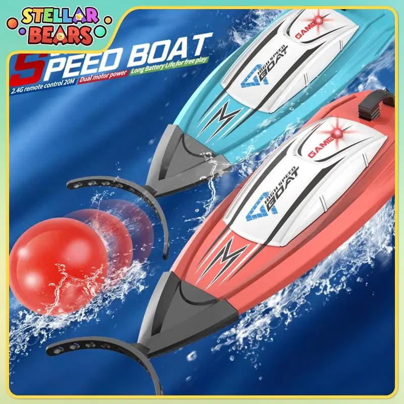 2.4G RC Motoscafo Mini Barche telecomandate Vasca da bagno Piscina Gioco d'acqua Giocattolo Bambini Barca elettrica Barca radiocomandata competitiva