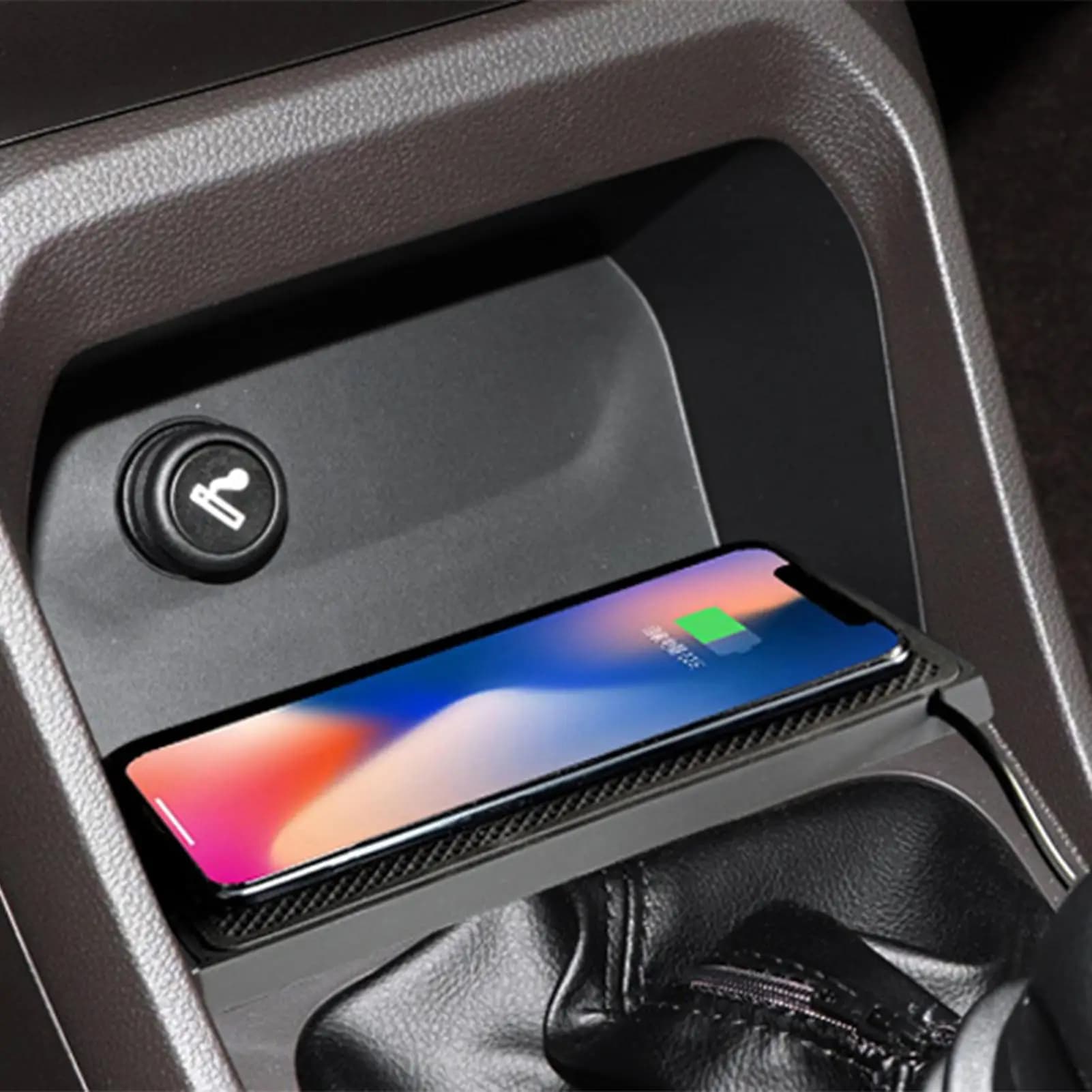 Tappetino per caricabatterie wireless per auto Caricatore rapido wireless per auto Cavo da 39 pollici Tappetino di ricarica per telefono con rilevamento automatico per viaggi sul cruscotto