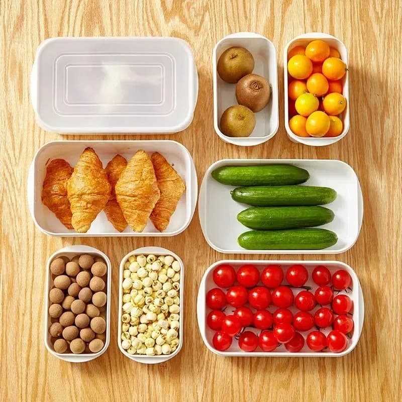5PC Refrigerator Meat Storage Organizer Stackable Containers with Lids, Perfect for Deli Meat, Bacon, Cheese Meal Prep.