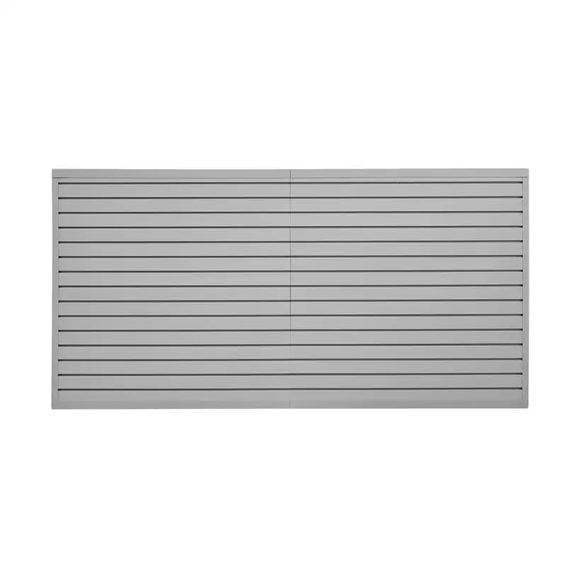PVC Wall Board 8 x 4 ft For Garage Workshop Shed Grey Modular Storage Panels Accessories DIY Cutting Coupling Structure Adjustable Mounting System Display Organization Tool Management Shop Solution