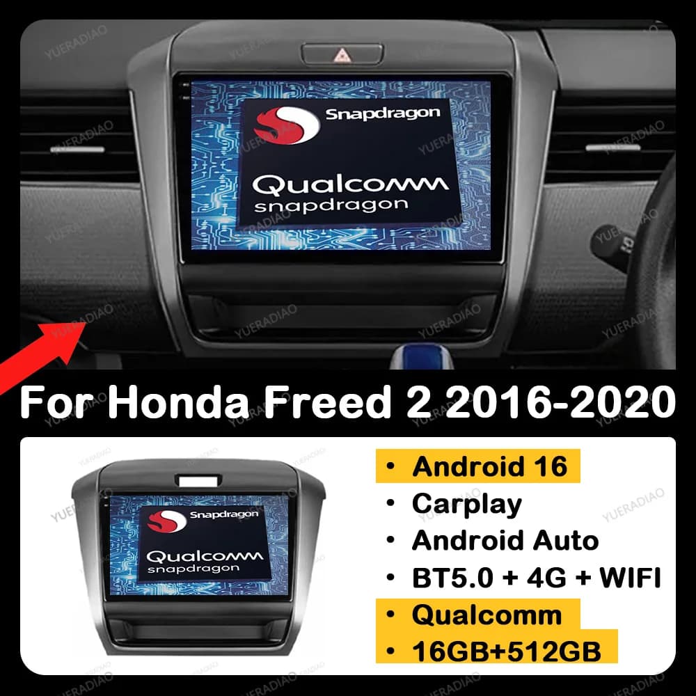 Android 15 Autoradio Per Honda Freed 2 2016 - 2020 GPS DSP Wireless Carplay Auto Multimedia BT LTE Qualcomm Stereo NAVI Gation